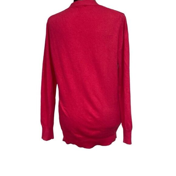 Fuschia pink V neck button down wool blend cardigan J. Crew - Picture 4 of 8